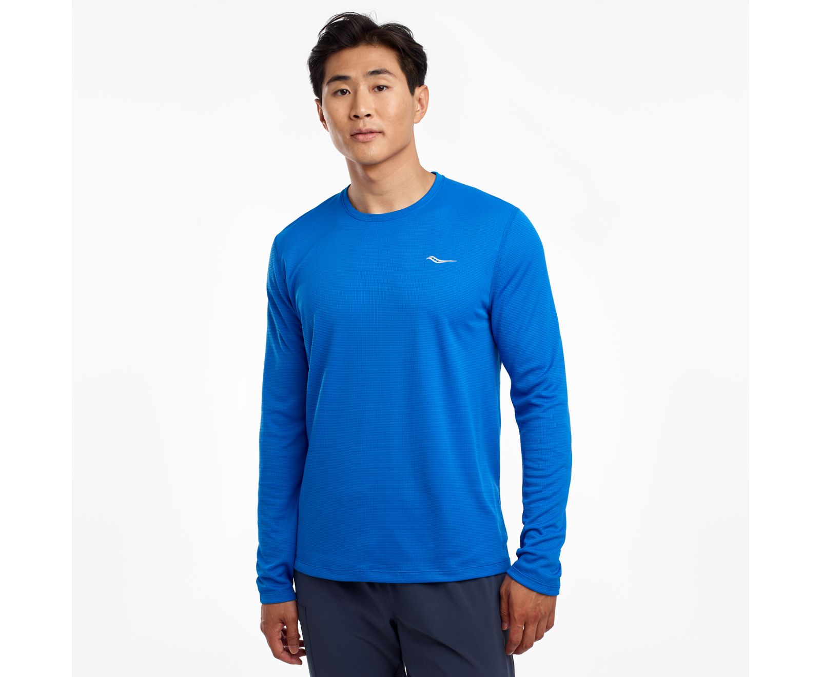 Saucony Stopwatch Long Sleeve Men's Shirts Blue | AU 636SGLO